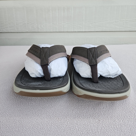 Skechers Silva Falco Thong Flip Flop Sandal Men 13 Brown Relaxed Fit Vegan - Picture 6 of 11
